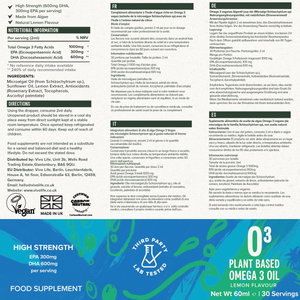 Gouttes végétaliennes d'oméga-3 (Menthe verte)