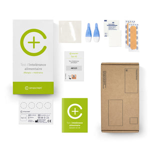 Contenu kit test sanguin intolerance alimentaire et allergie aux aliments 2 en 1 cerascreen