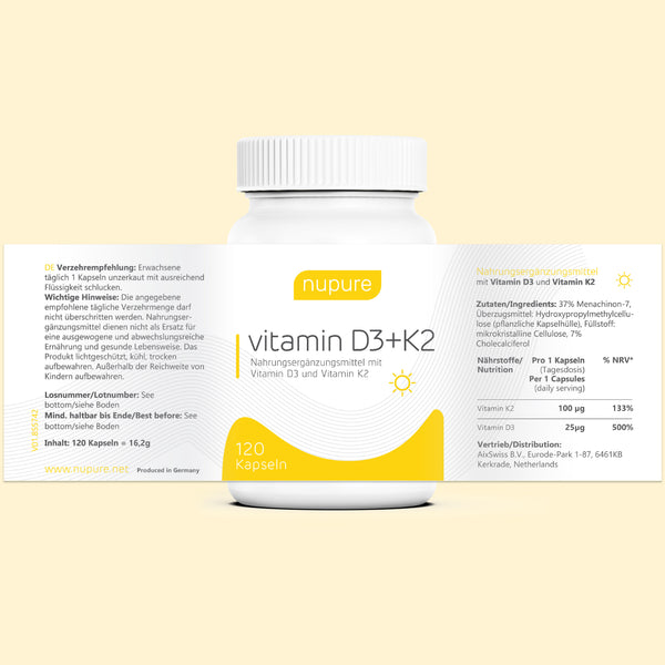 Gélules de vitamine D3 (D3+K2)