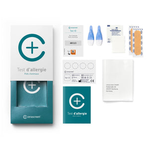 Contenu kit test allergie poils d'animaux - cerascreen